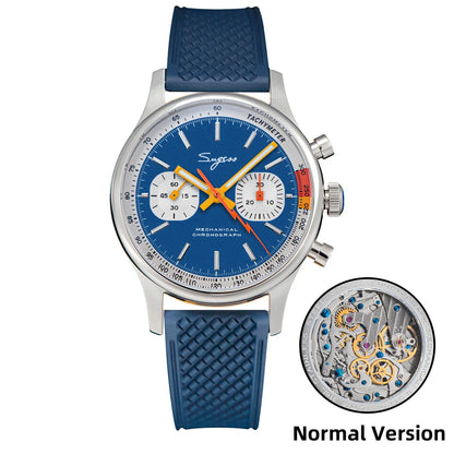 Sugess Pilot Watch – Seagull Movement Mechanical Chronograph, Swan-Neck, Sapphire Crystal, Military Racing 1963 Limited Edition