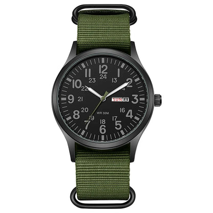 TPW Field Watch 2024 - Easy Read Quartz Wristwatch with Fabric Strap & 24-Hour Display