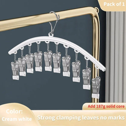 10-Pack Stainless Steel Sock Clips – Windproof Non-Slip Clothes Rack for Drying Socks, Underwear, Towels, and Laundry