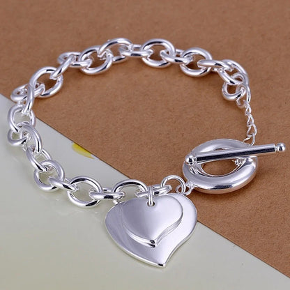 Hot Sale 925 Sterling Silver Solid Chain Bracelet — Charm Fashion Jewelry for Women & Men, Party, Wedding Gift
