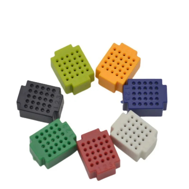 7pcs ZY-25/55 Mini Breadboard Set - Solderless PCB Prototype Test Boards for Electronics Projects