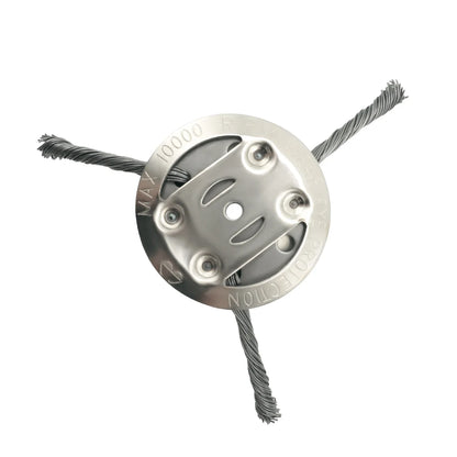 LUSQI Steel Wire Wheel Grass Trimmer Head – 6/8/9 Inch Universal Brush Cutter Attachment for Weed, Moss & Rust Removal for Straight Shaft Trimmers