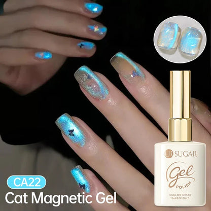 UR SUGAR Jelly Pink Cat Magnetic Gel Nail Polish 15ml - Glitter Ice Effect Soak Off UV LED Semi-Permanent Manicure Gel