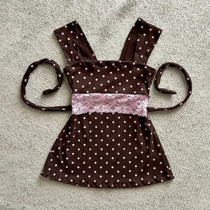 Y2K Harajuku Striped Bow Camisole Crop Top - Retro Kawaii Women's Streetwear
