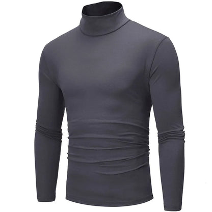 Men's Thin Turtleneck Sweater - Spring Autumn Knitted Warm Pullover Full Color Casual Top