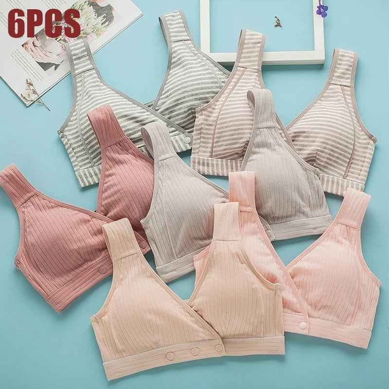 Women's Cotton Front Closure Bra - Thin Seamless Summer Comfort Vest Style Underwear