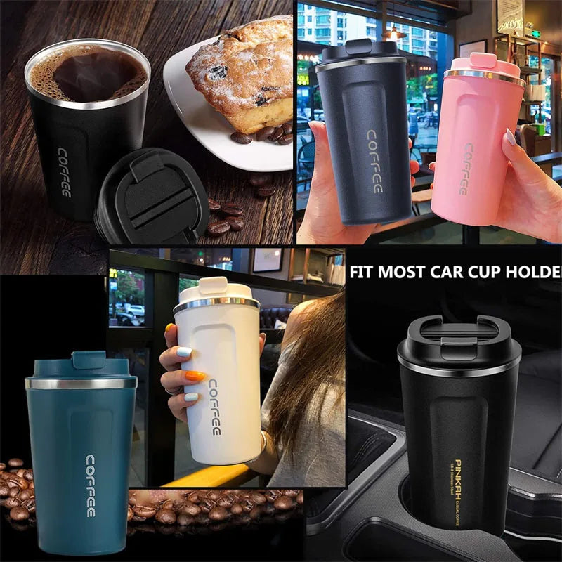 510ml Stainless Steel Coffee Mug – Double-Walled Insulated, Intelligent Digital Display, Leak-Proof Cup for Keeping Hot or Cold