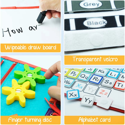 Montessori Toddler Busy Board – Educational Activity for Motor Skills & Baby Learning Toys for Travel