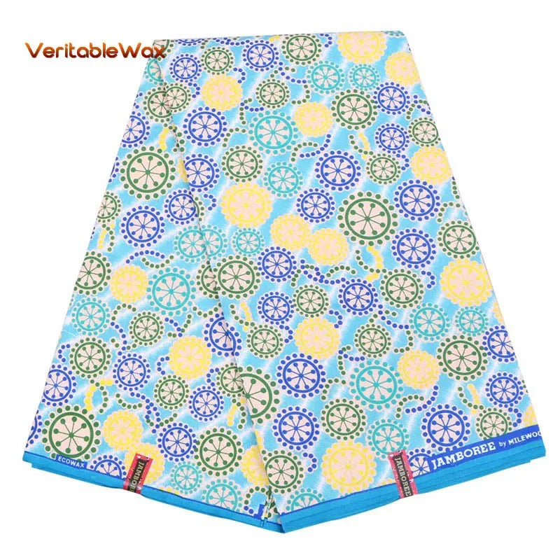 African Nigerian Batik Wax Print Fabric - High Quality Polyester Ankara Sewing Cloth A-7