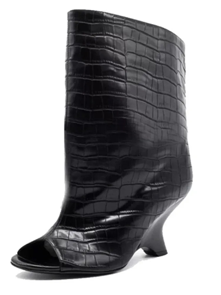 Women’s Knee-High Open Toe Boots 34-44 - 2026 Spring/Summer Chunky High Heel Fashion Boots