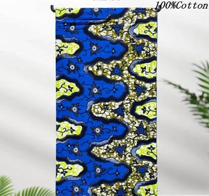 African Ankara Wax Print Fabric - 100% Cotton Batik Material for Sewing & Wholesale 6 Yards