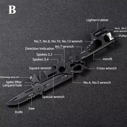 Multifunctional Outdoor Tool Card – Folding Molle Scissors, Mini Army Knife & Bicycle Repair EDC Camping Gear