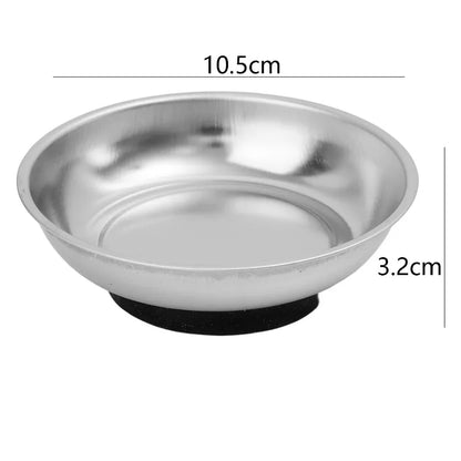 Rectangular Magnetic Parts Tray - Stainless Steel Screw Bowl Organizer for Nuts, Bolts, Hardware & Tool Storage