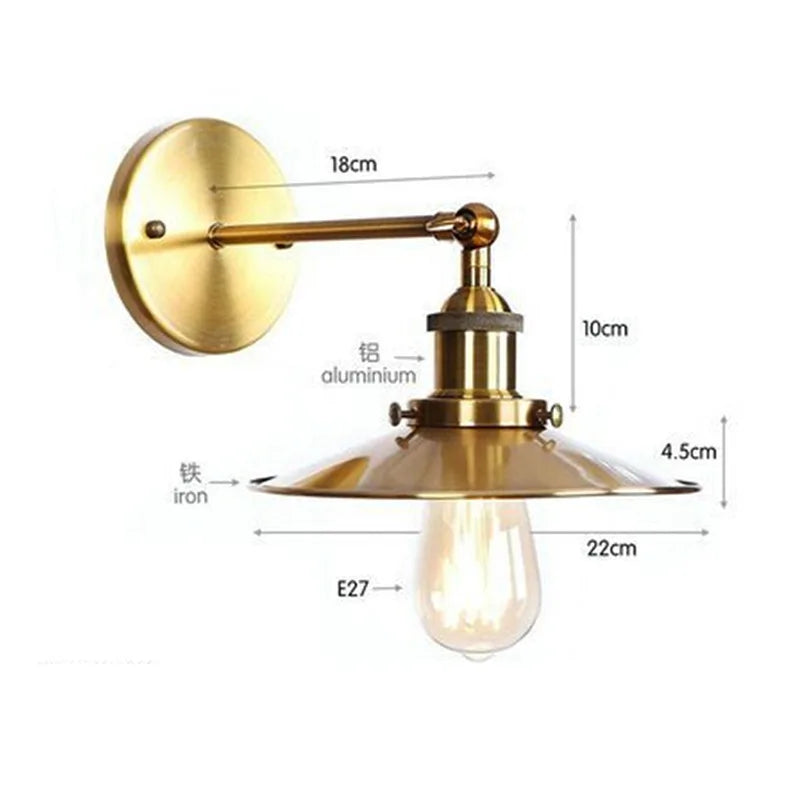 American Iron Art UFO Wall Lamp — Black Decorative Light for Bedroom, Bar & Restaurant