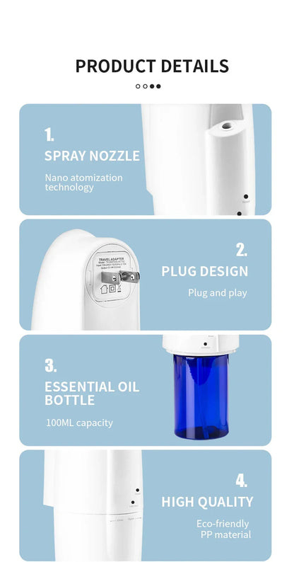 Smart Aroma Essential Oil Diffuser – Bluetooth APP Control, Plug-In Wall Scent Machine for Home & Office Air Freshening