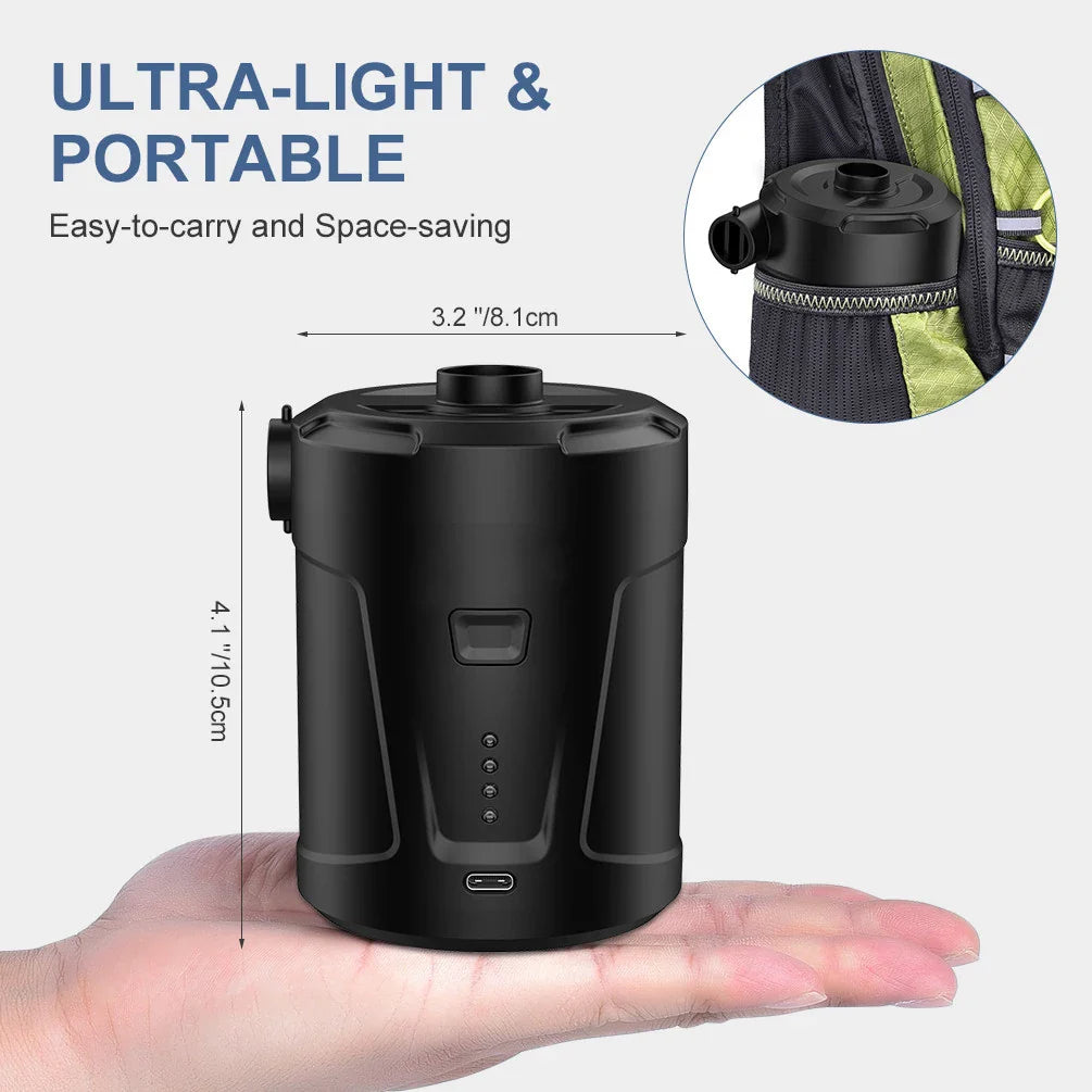 5200mAh Portable Car Air Compressor: USB Charging Quick Inflatable Pump - Wireless Electric Pump for Sofa, Mattress, Swimming Ring, Pool