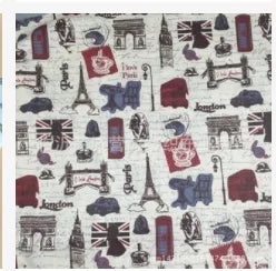 African Ankara Cotton Fabric - World Map Print for Sewing, Tablecloths, Pillows, Bags & Curtains