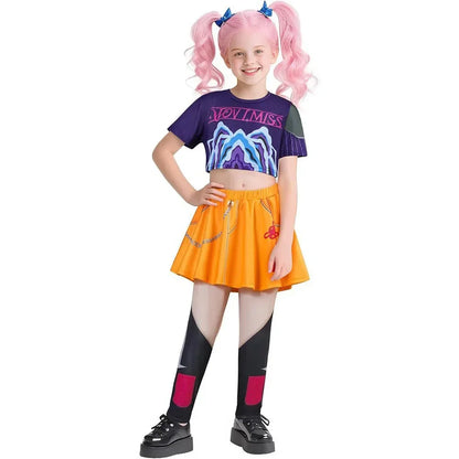 Girls Rumi Zoey Mira Cosplay Costume – 3D Print K-Pop Demon Hunters Suit Set for Stage, Performance & Halloween Party