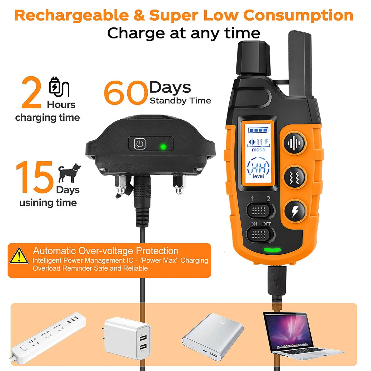 3300Ft Remote Dog Training Collar - Rechargeable Waterproof E-Collar with Beep, Vibration & Training Modes