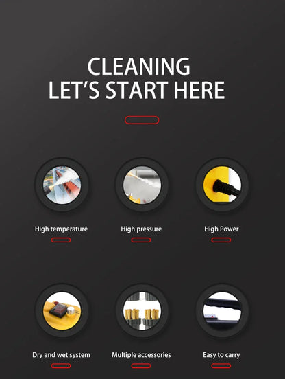 High-Temperature Steam Cleaner for Home Appliances – Sterilization, Kitchen Hood & Car Cleaner, US/EU Plug