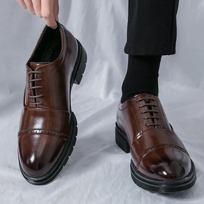 Men’s Classic Brogue Leather Shoes - Wedding, Business & Casual Dress Shoes for Men