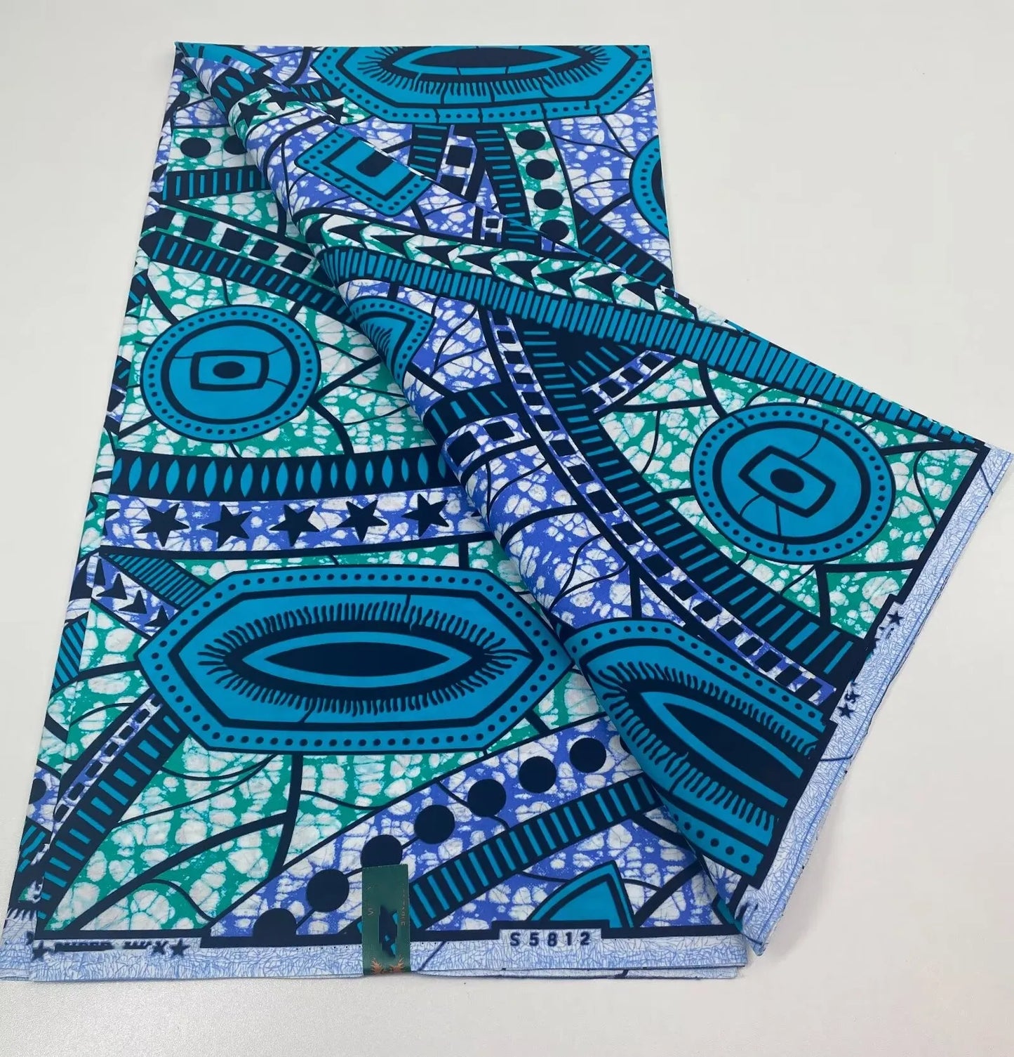 African Real Print Ankara Wax Fabric - Soft 100% Cotton Pagne 6 Yards