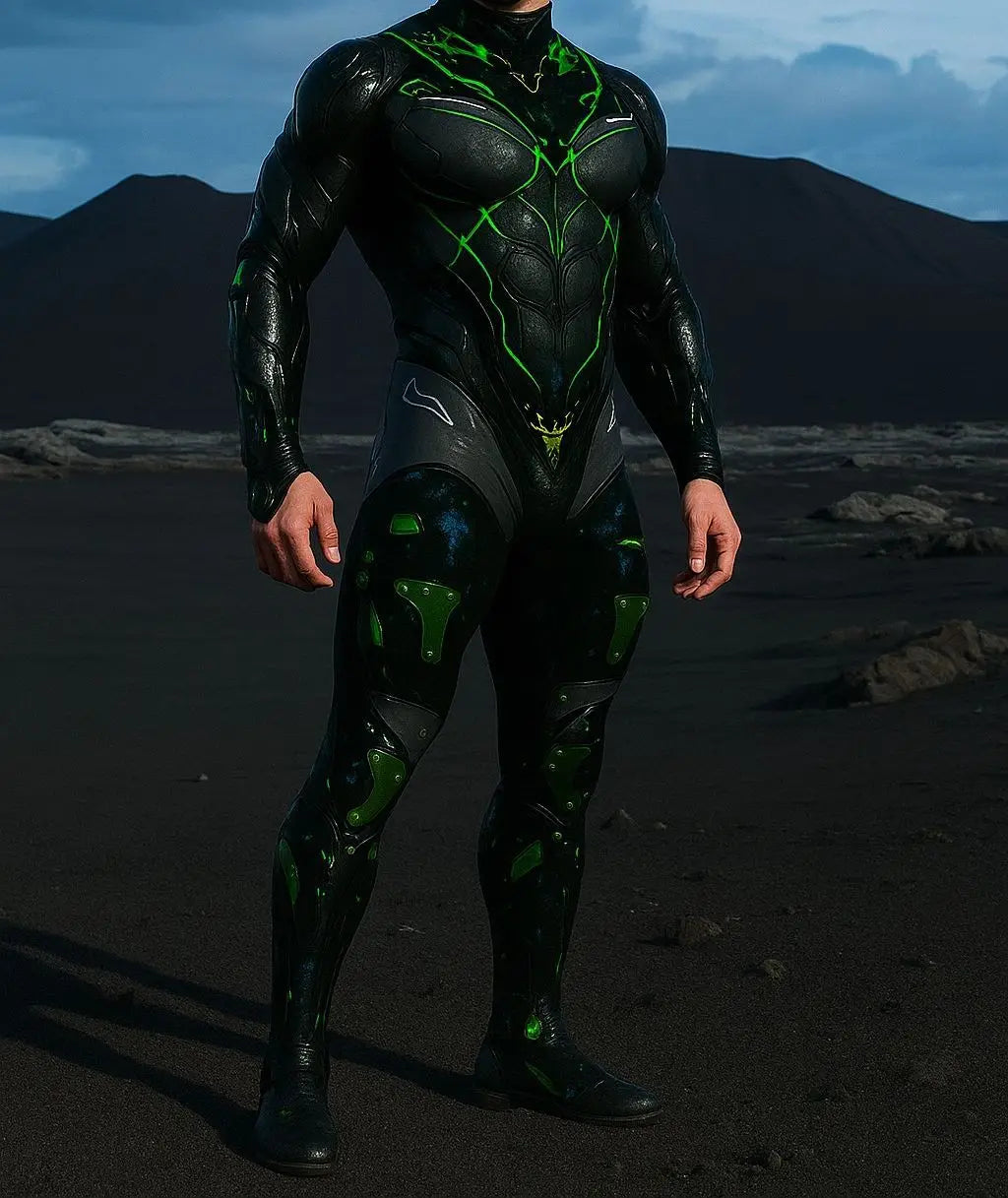 Cyberpunk 3D Print Jumpsuit - Futuristic Machinery Cosplay Bodysuit for Adults Halloween, Carnival & Cycling
