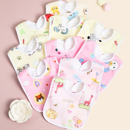 Cotton Baby Bib Set - 4/6/8/10PCS Waterproof Feeding Bibs & Toddler Scarf Protection for Newborn Boys Girls