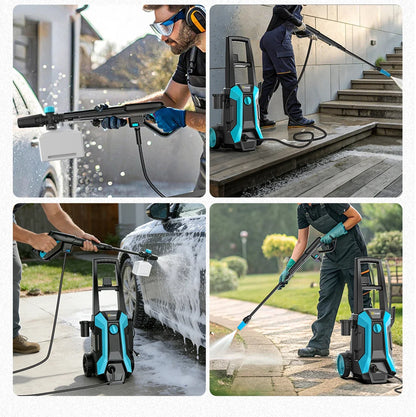 2200W 200Bar Electric Pressure Washer - Car & Garden Cleaning Gun with 180° Adjustable Nozzle