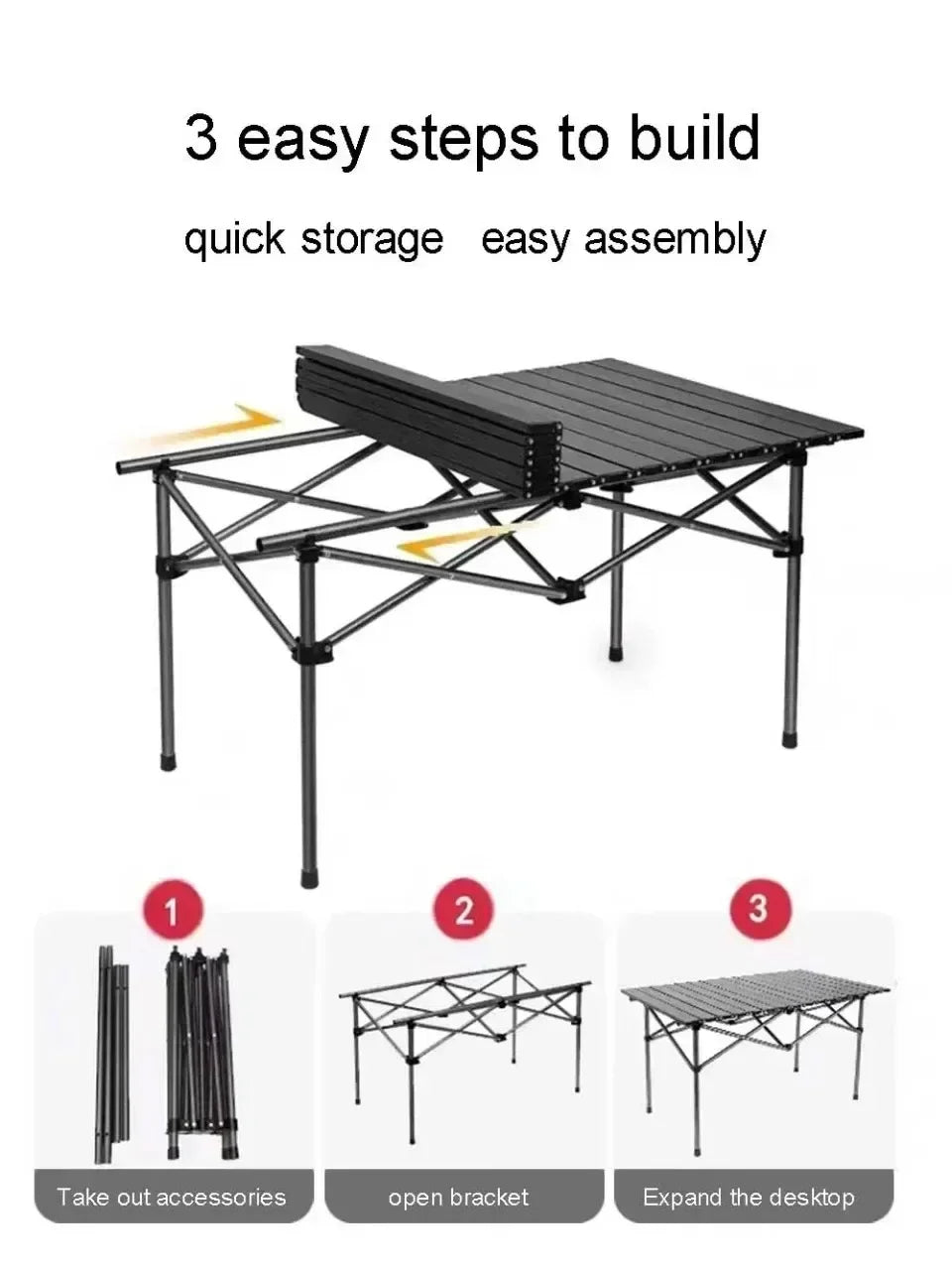 Outdoor Picnic Table with Carrying Bag – Lightweight Portable Folding Desk for Camping & Self-Driving Trips