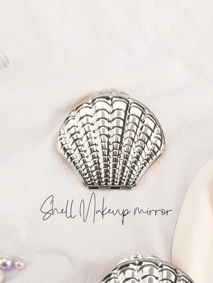 Golden Shell Double-Sided Makeup Mirror - Portable Elegant Beauty Mirror Gift for Girlfriend, Mom, Wife & Sister