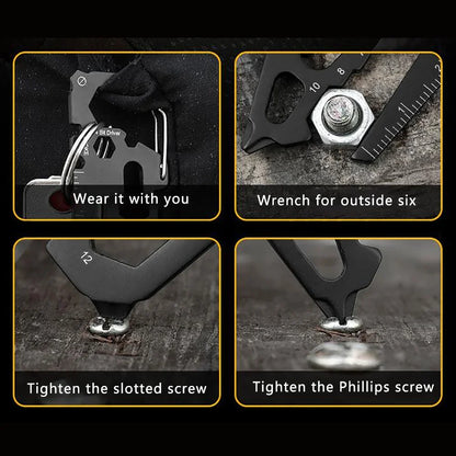 Stainless Steel Outdoor Carabiner Clip: Multifunction Keychain Ring with Bottle Opener - Camping and Climbing Accessories