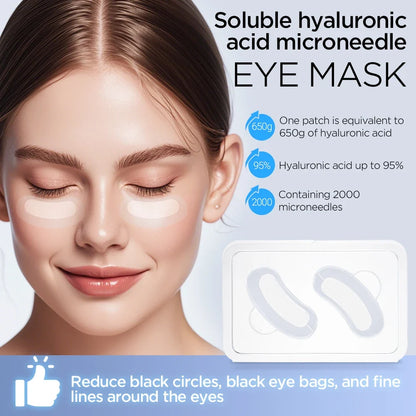 Microneedle Eye Patches - Hyaluronic Acid Eye Mask for Anti-Wrinkle, Dark Circle & Moisturizing Skin Care
