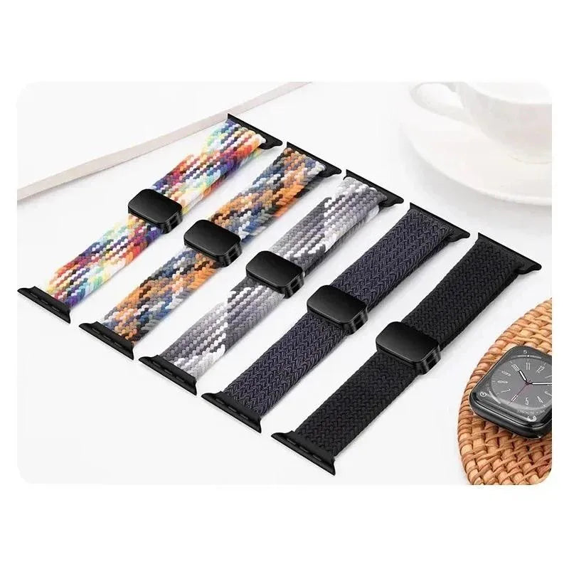 Nylon Braided Apple Watch Band - Durable Replacement Strap for Series 10/9/8/7/6/5/3 SE Ultra 49mm to 38mm