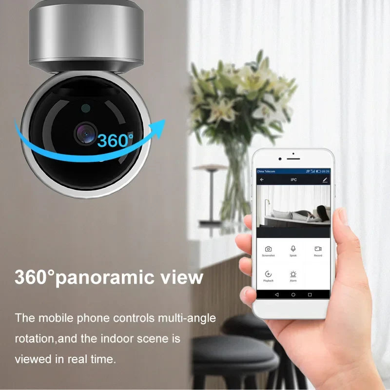 5MP WiFi Baby Monitor Security Camera – Tuya Smart Life App, 355° PTZ Auto Tracking, IR Night Vision & 2-Way Audio Indoor IP Cam