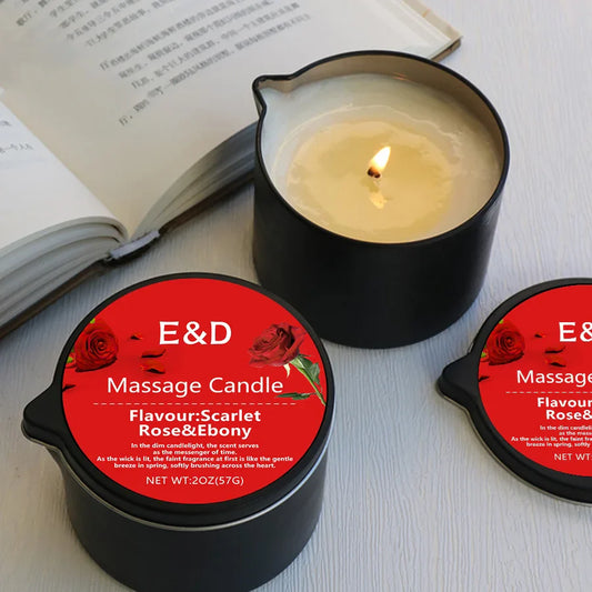 Massage Oil Candle – Aromatherapy Stress Relief Scented Candle for Skin Moisturizing & Spa Relaxation Luxury Home Wellness Candle