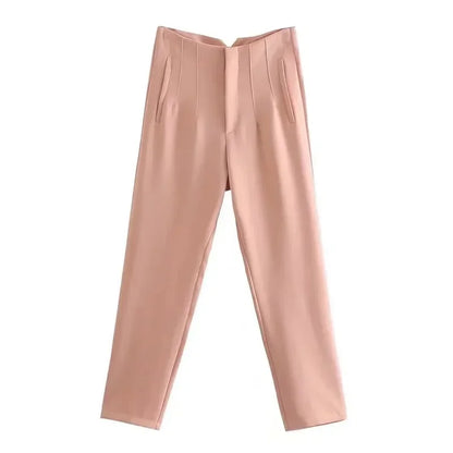 Women High Waist Office Pants - Fashion Formal Pencil Trousers for Workwear Business & Casual Outfits