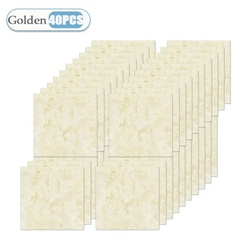 Self Adhesive Tile Wallpaper Stickers - 10/20/40PCS Waterproof 30x30cm Floor Decals for Kitchen, Bathroom & Home Decor