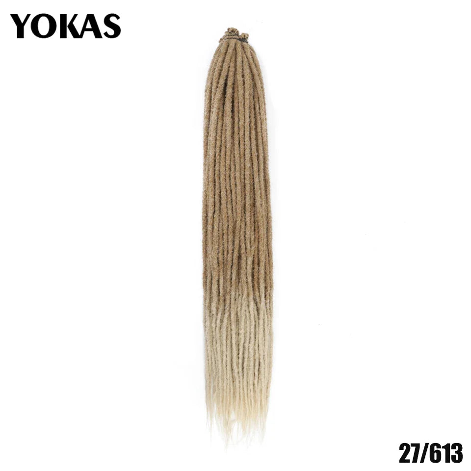 YOKAS Handmade Dreadlock Extensions - Synthetic Crochet Braided Hair 24 36 Inch Long Faux Locs for Women