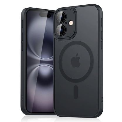 Luxury Magnetic Matte Translucent Armor Shockproof Case for Apple iPhone 11–16 – MagSafe Compatible Protective Cover for Wireless Charging