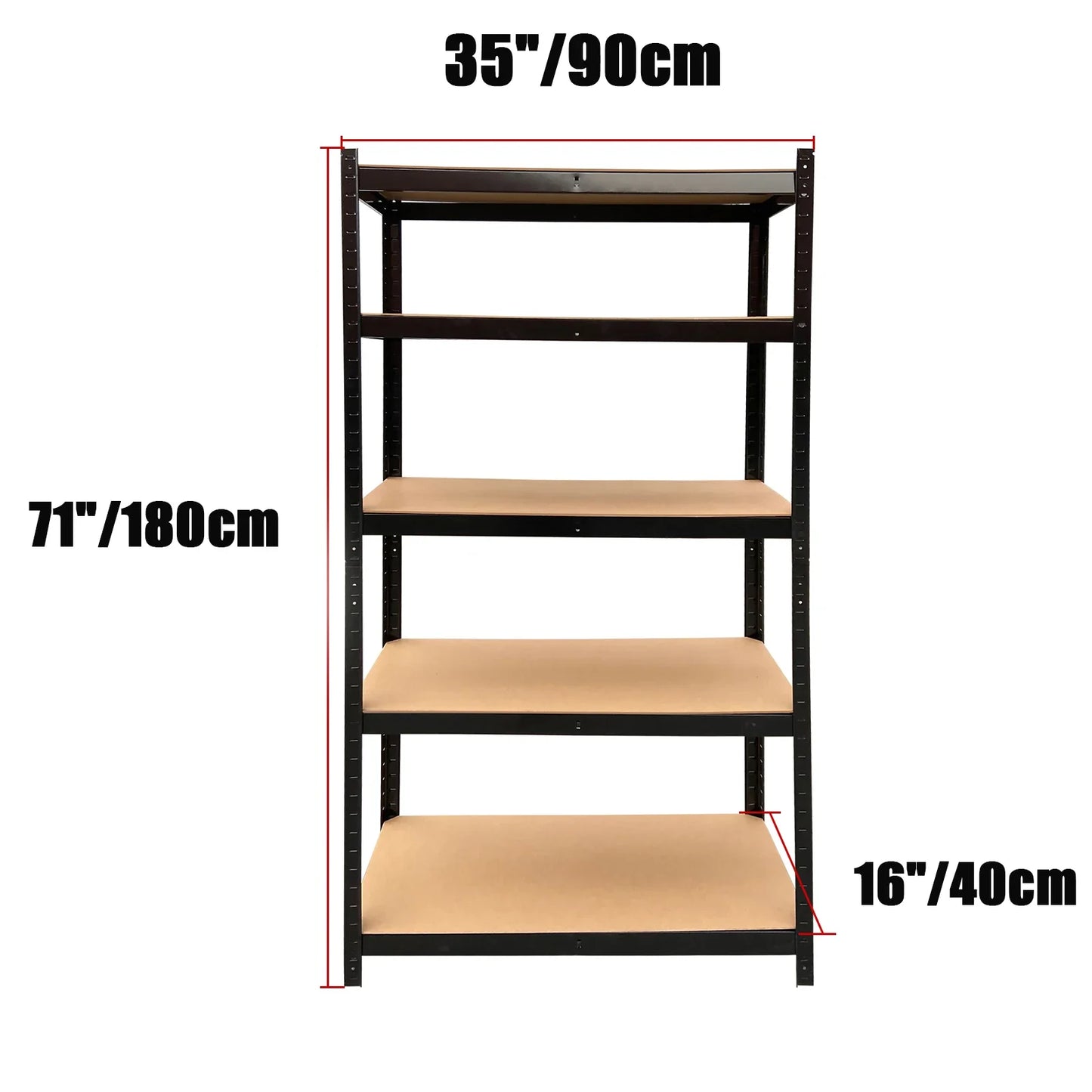 150-200CM Heavy Duty Garage Storage Shelves – 1929LBS Load, Adjustable 4/5 Tier Metal Racking for Home & Warehouse
