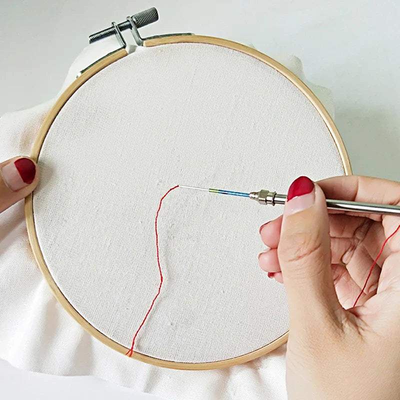 KRABALL 41-Piece Needle Punch Kit Full Set - Magic Cross Stitch Pen, Punch Needle, Big Seam Ripper, Thimble, and Embroidery Hoop
