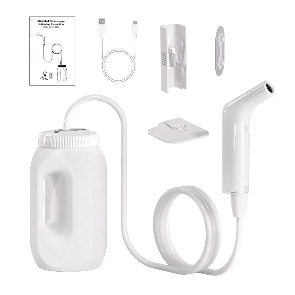 2.5L Portable Electric Bidet | Rechargeable Shataf Hand Sprayer for Personal Hygiene, Travel & Camping