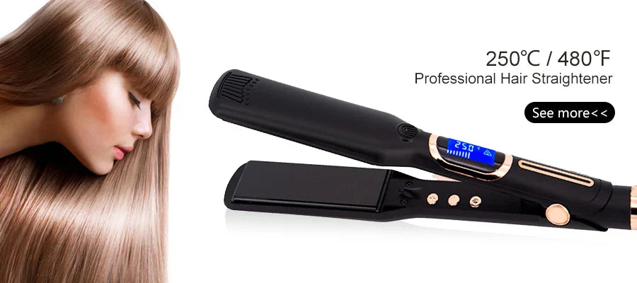 Professional Steam Hair Straightener – Ceramic Vapor Flat Iron, 450℉ Heat with Argan Oil Treatment for Hair Care