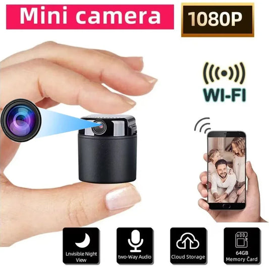1080P Mini WiFi Camera - Battery Operated Wireless Security Cam with 360° Rotation Mobile Monitoring