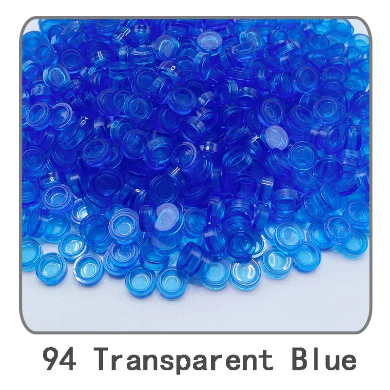 1000Pcs 1x1 Round Building Blocks Set - 52 Color DIY Creative Educational Bricks Compatible with 98138 Toy Kits for Kids