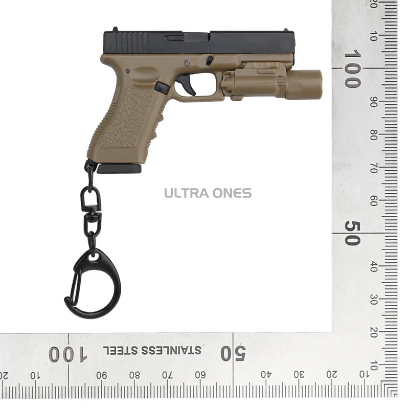 Mini Tactical Pistol Keychain - G17 Model Gun Shape Detachable Key Ring Backpack Vest Decorative Accessory