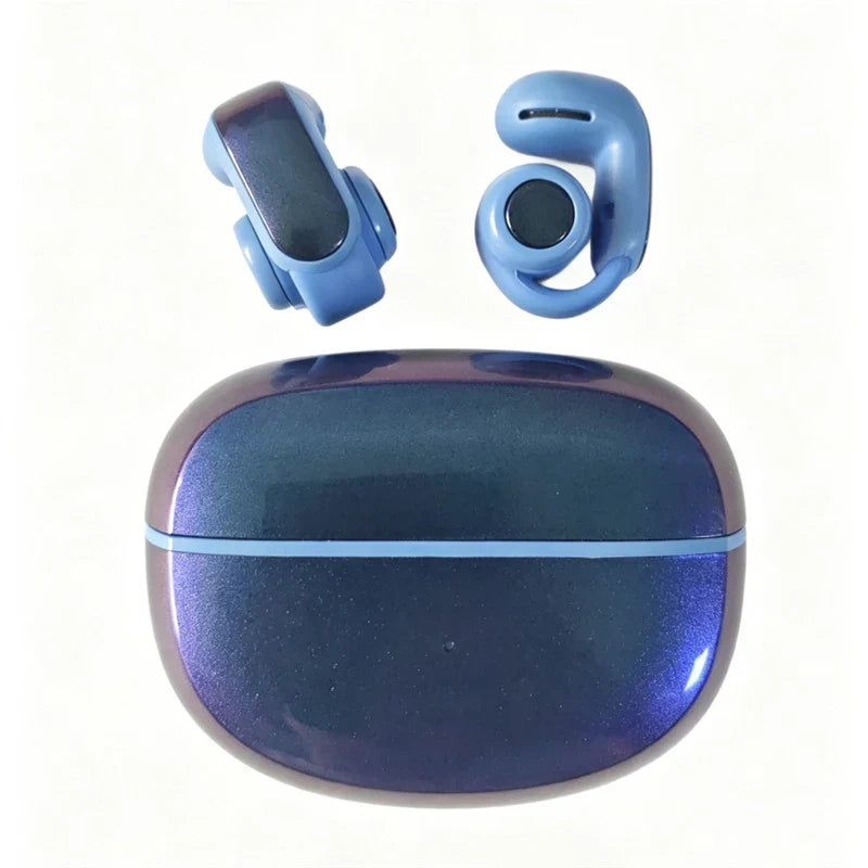 V12 Open Ear Wireless Earbuds - HiFi Stereo Bluetooth Sports Headphones with HD Mic & Ear Clip Design