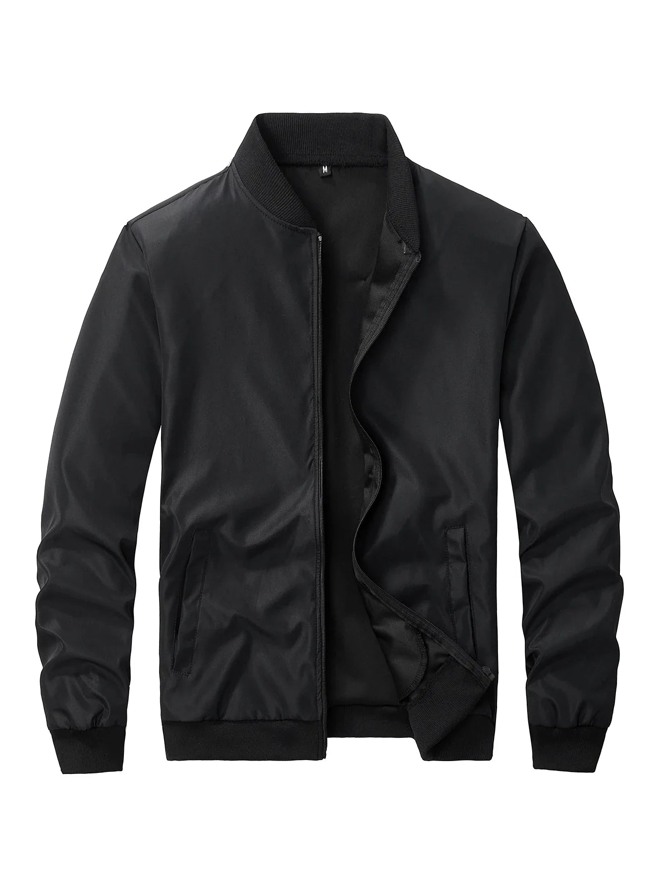 2024 Men's Spring Autumn Jacket – Short Loose Baseball Collar, Solid Color, Business Casual Thin Coat