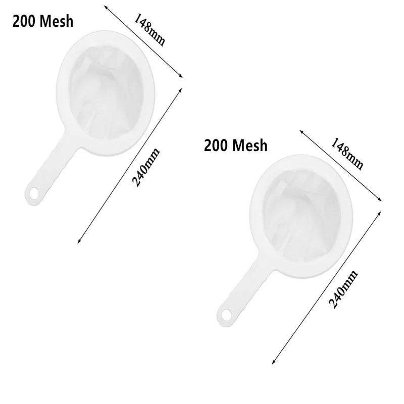 Fine Mesh Strainer Spoon – Nylon Coffee, Milk, Soy & Yogurt Filter, 100–400 Mesh Kitchen Sieve & Dining Gadget Tool